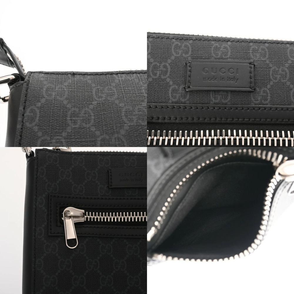 GUCCI GG Supreme Messenger Bag Black Canvas Leather Shoulder - Picture 9 of 9